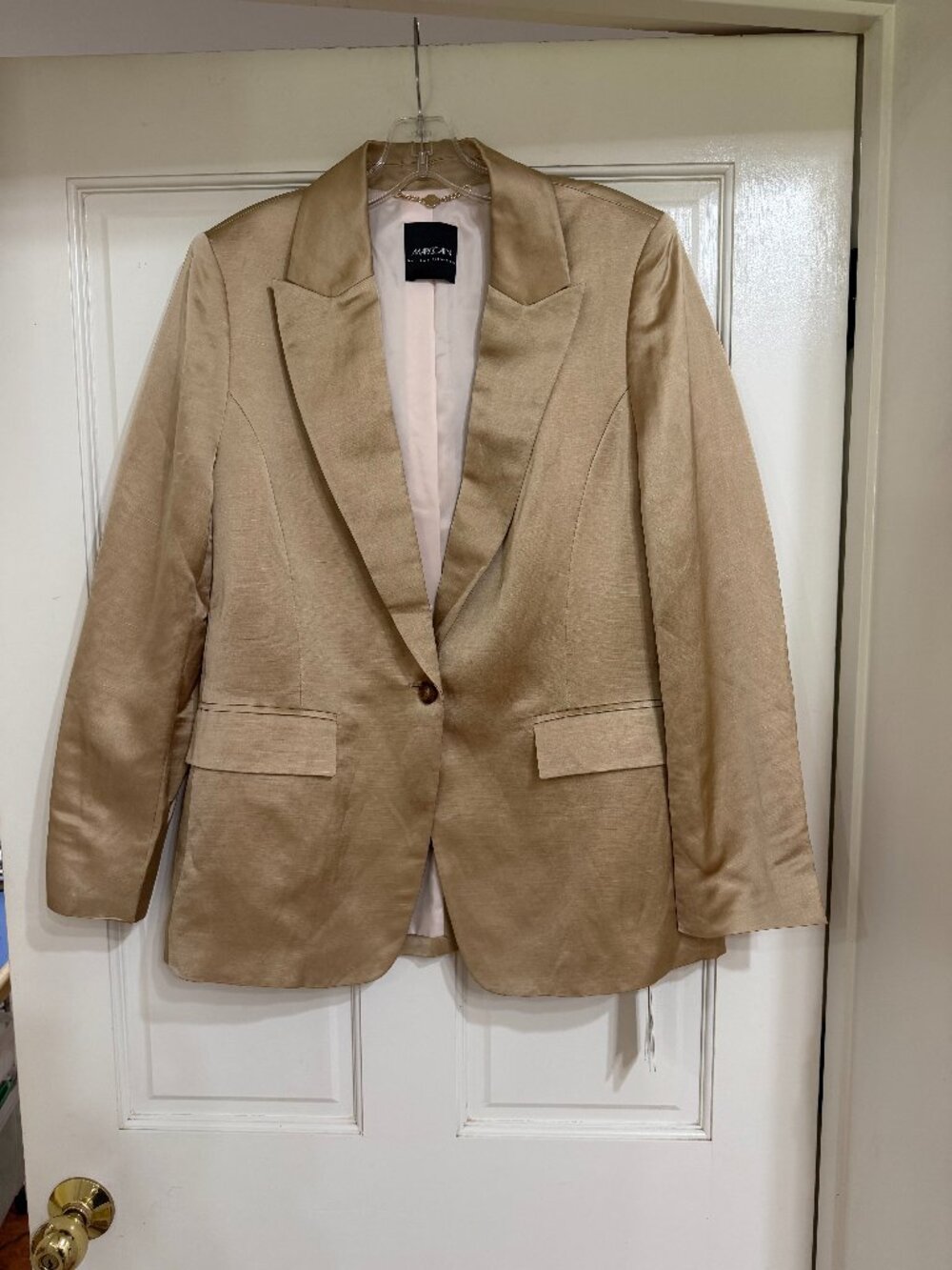 New with Tags $745 Marc Cain Linen-Blend Blazer sz M 8